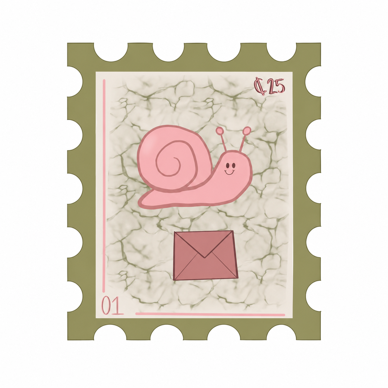 Snail Mail Postage Sticker