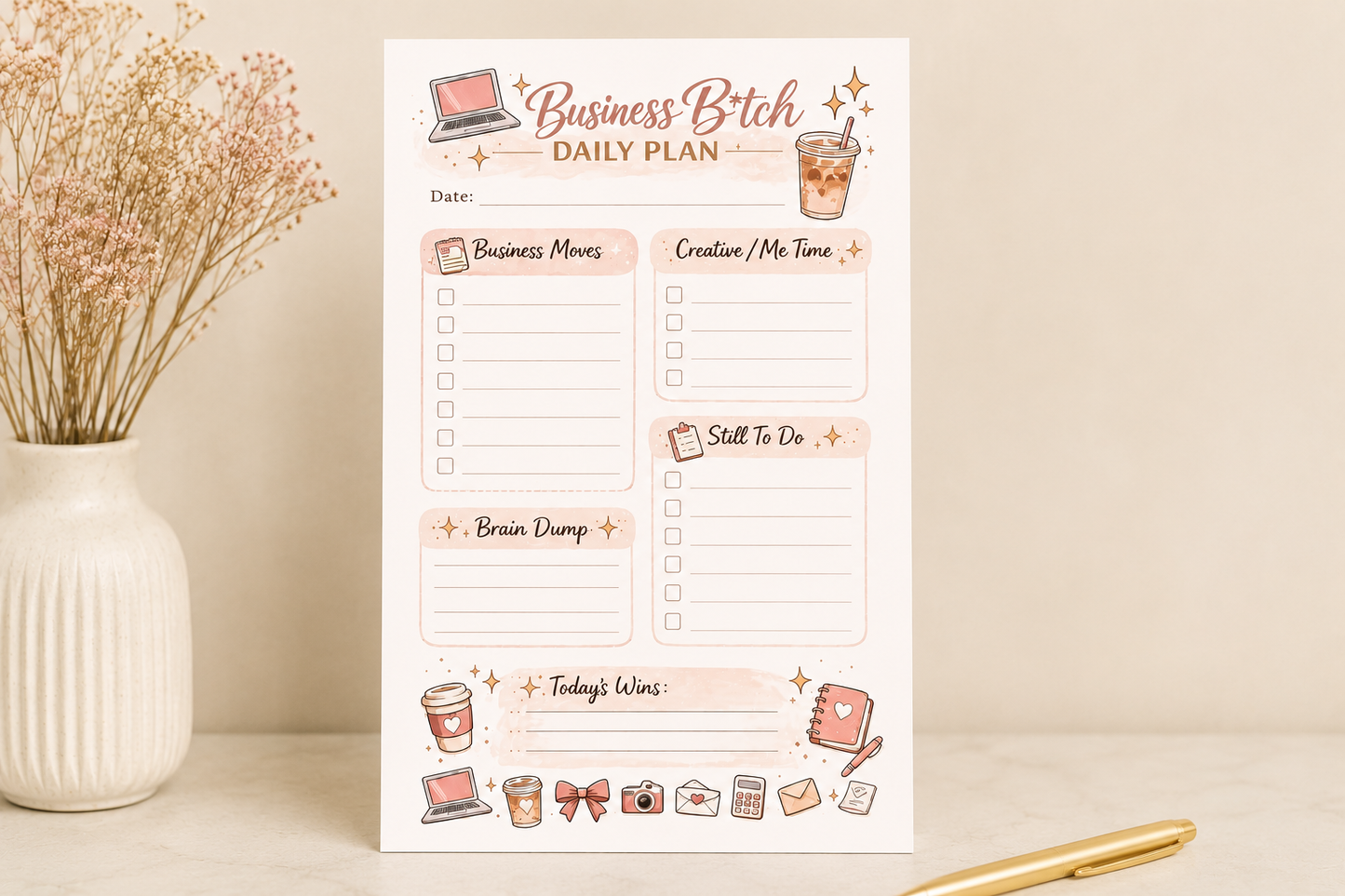 Business B*tch Daily Plan 50 Tear Off Sheets